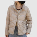 Verónica | Chaqueta de Plumas Corta Mujer Cuello Alto Botones