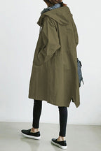 Noa | Chaqueta Ligera con Capucha Mujer Botonera Manga Tres Cuartos