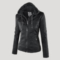 Renata | Chaqueta Motera de Polipiel Mujer con Capucha