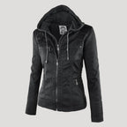 Renata | Chaqueta Motera de Polipiel Mujer con Capucha