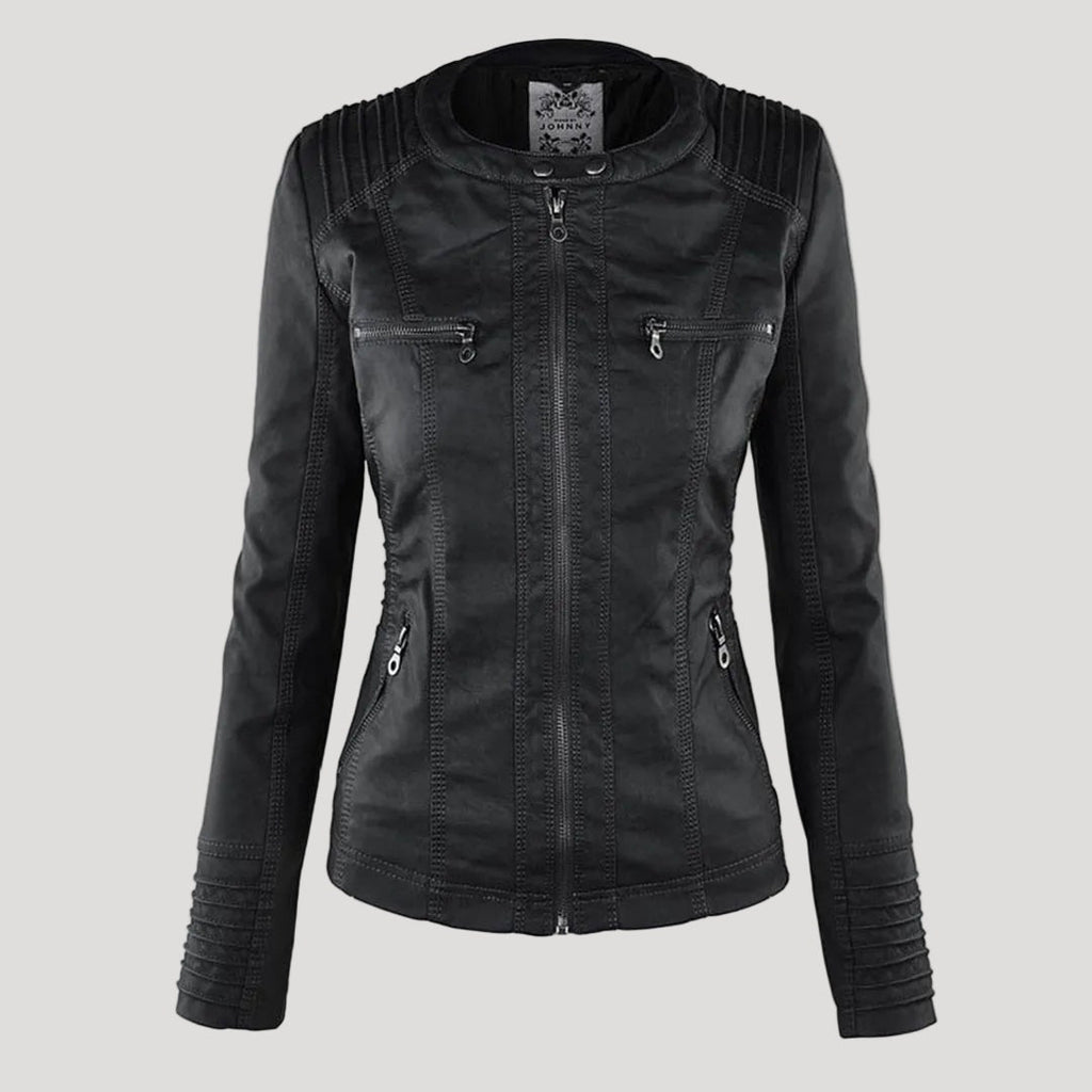 Renata | Chaqueta Motera de Polipiel Mujer con Capucha