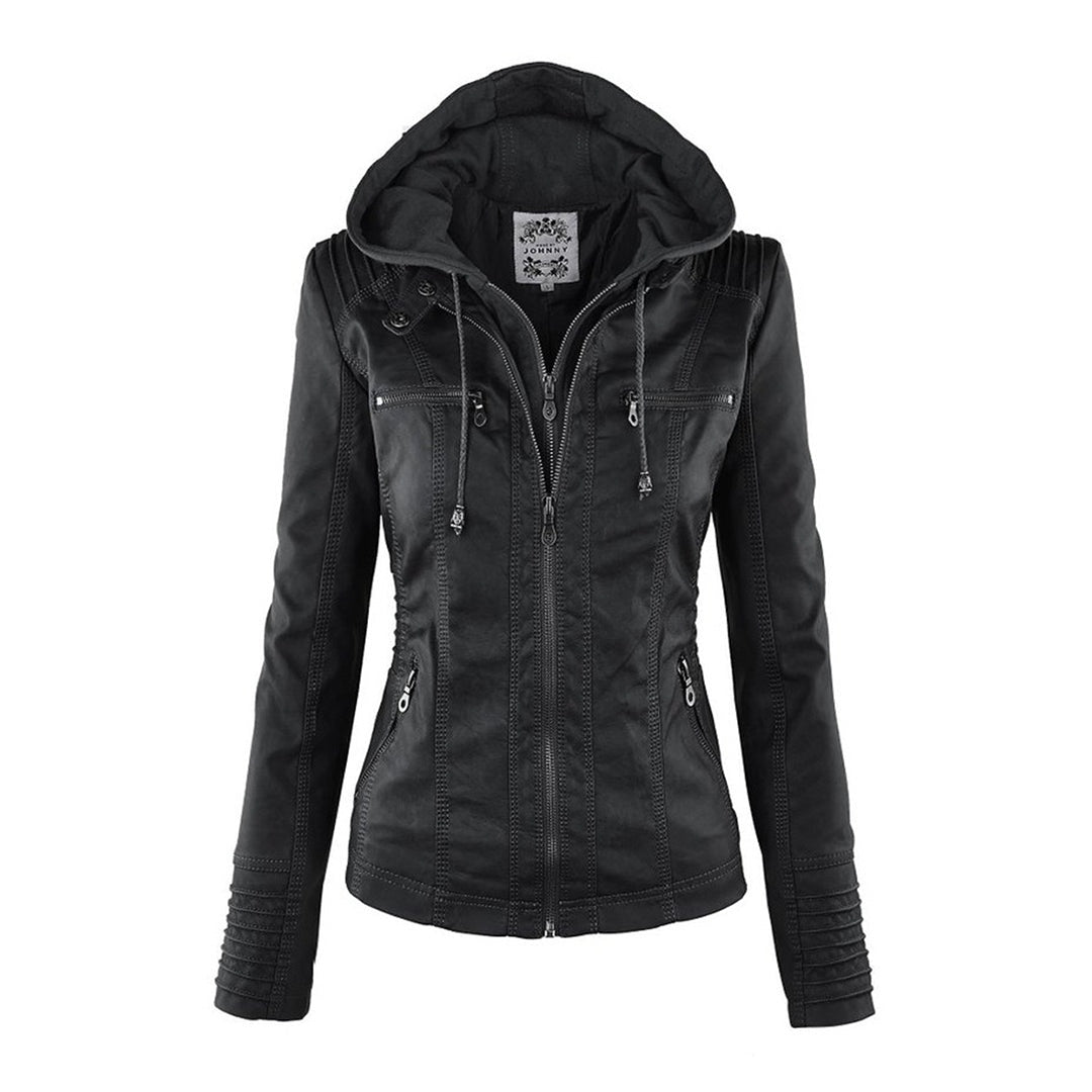 Renata | Chaqueta Motera de Polipiel Mujer con Capucha
