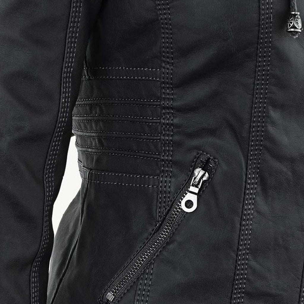 Renata | Chaqueta Motera de Polipiel Mujer con Capucha
