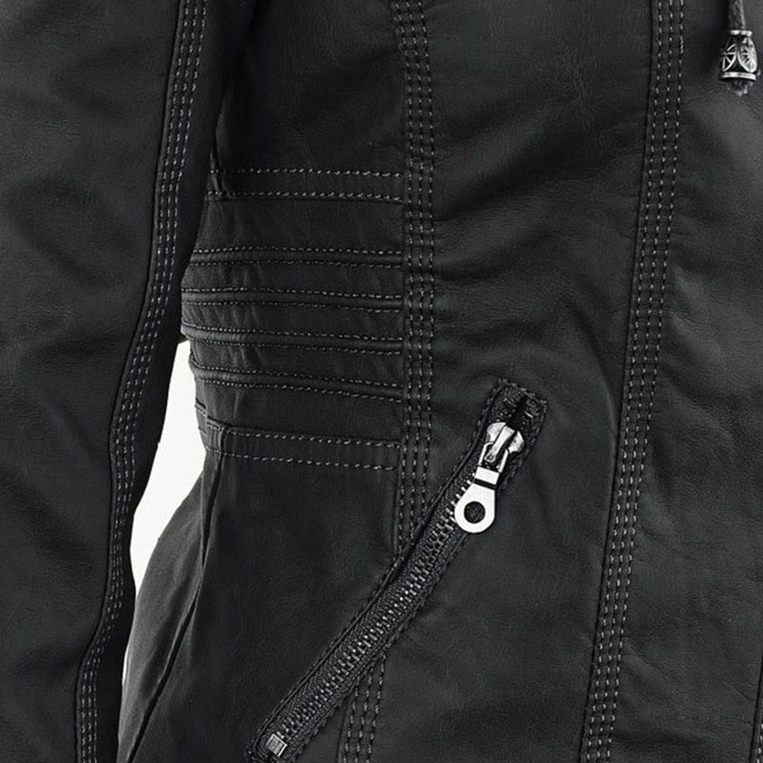 Renata | Chaqueta Motera de Polipiel Mujer con Capucha