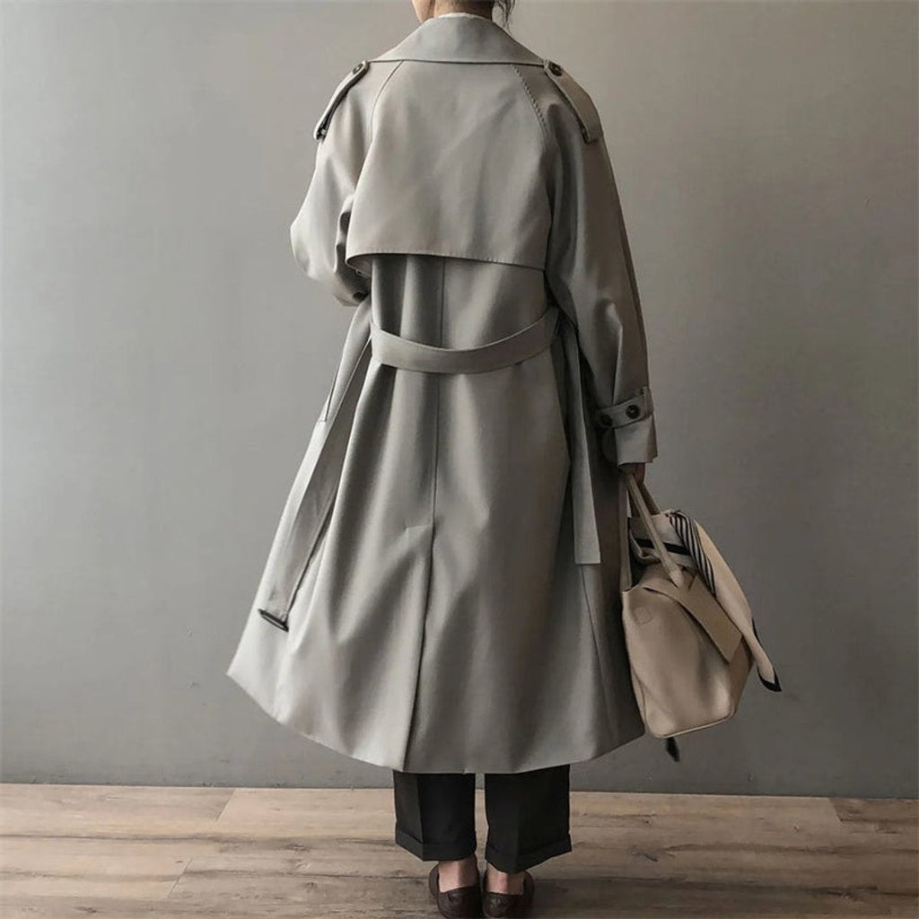 Iratxe | Gabardina Larga Mujer Doble Botonadura Impermeable