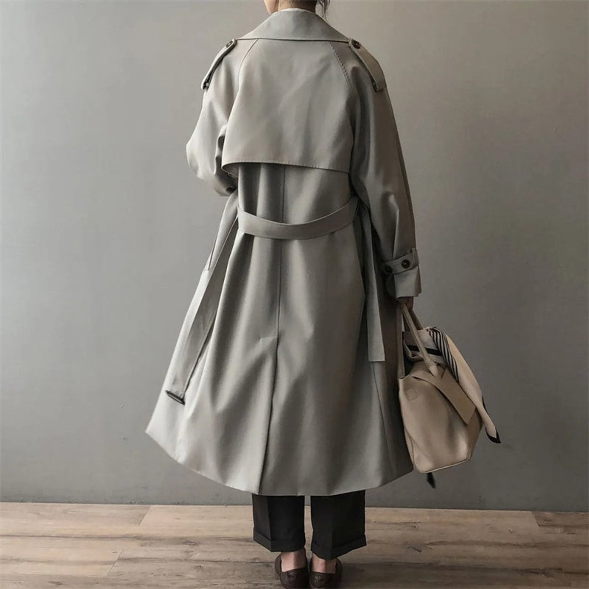 Iratxe | Gabardina Larga Mujer Doble Botonadura Impermeable