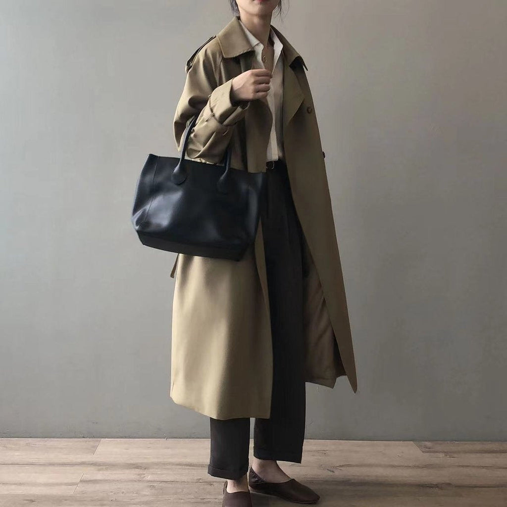 Iratxe | Gabardina Larga Mujer Doble Botonadura Impermeable