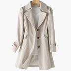 Manuela | Trench Coat Largo Mujer Botones Solapa