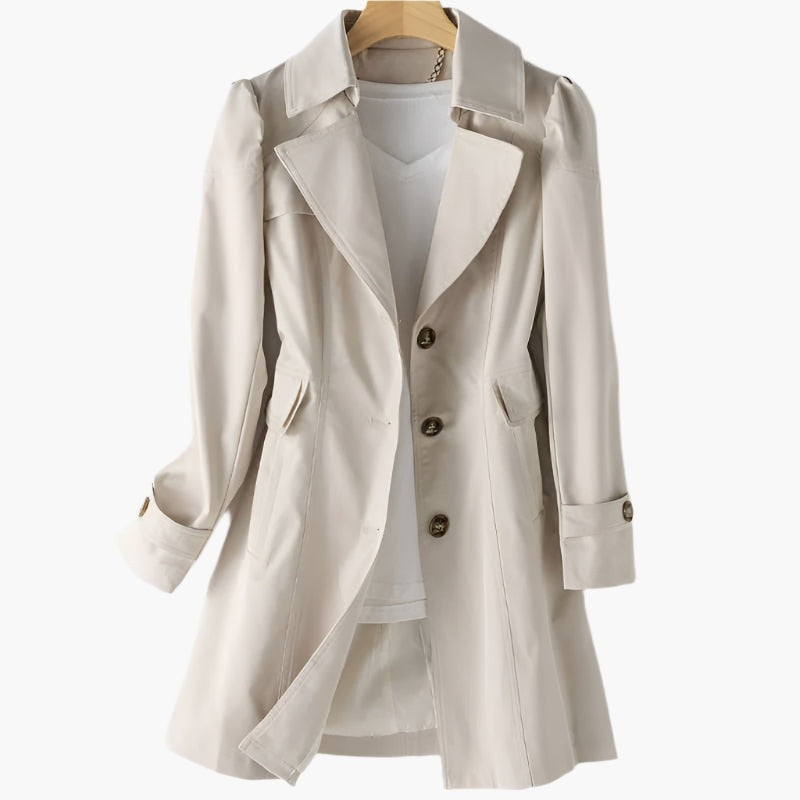 Manuela | Trench Coat Largo Mujer Botones Solapa