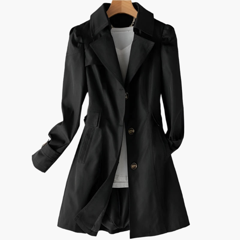 Manuela | Trench Coat Largo Mujer Botones Solapa