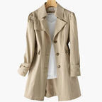 Manuela | Trench Coat Largo Mujer Botones Solapa