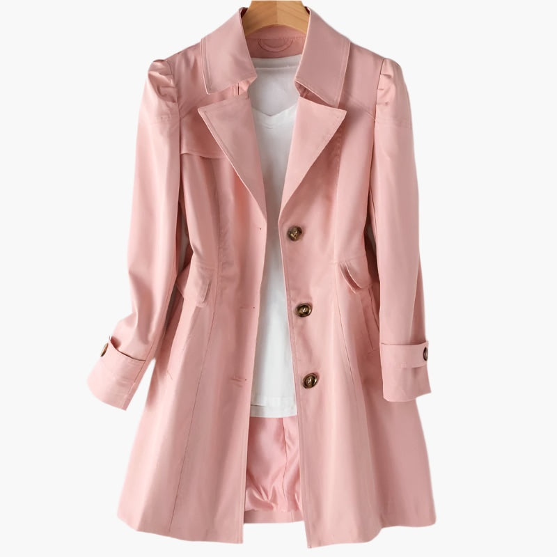 Manuela | Trench Coat Largo Mujer Botones Solapa