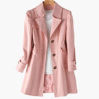 Manuela | Trench Coat Largo Mujer Botones Solapa