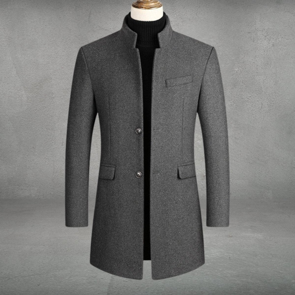 Bautista | Abrigo de Paño Slim Fit Hombre Cuello Mao