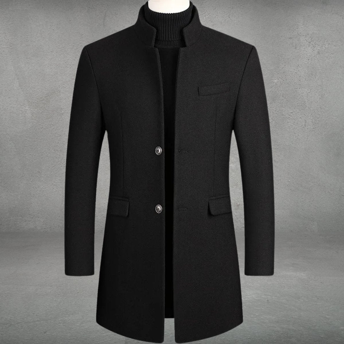 Bautista | Abrigo de Paño Slim Fit Hombre Cuello Mao