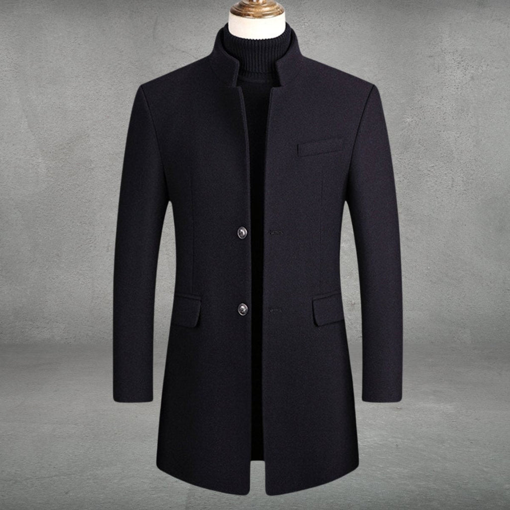 Bautista | Abrigo de Paño Slim Fit Hombre Cuello Mao