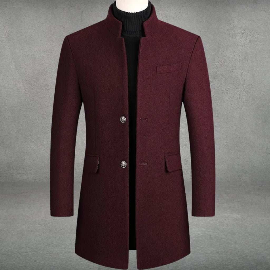 Bautista | Abrigo de Paño Slim Fit Hombre Cuello Mao